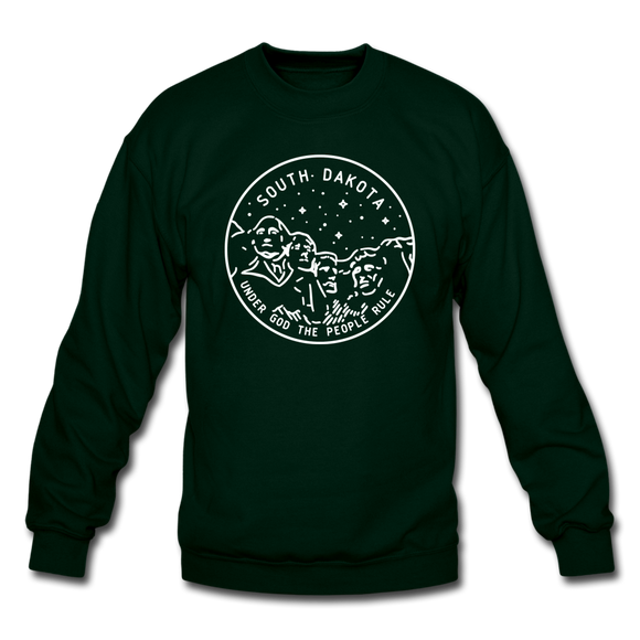 South Dakota Sweatshirt - State Design South Dakota Crewneck Sweatshirt - forest green