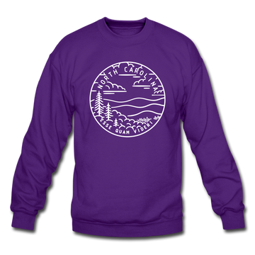 North Carolina Sweatshirt - State Design North Carolina Crewneck Sweatshirt - purple