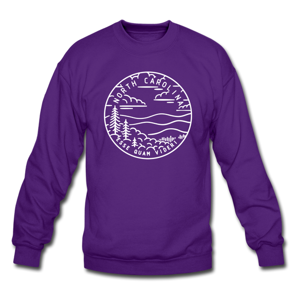 North Carolina Sweatshirt - State Design North Carolina Crewneck Sweatshirt - purple