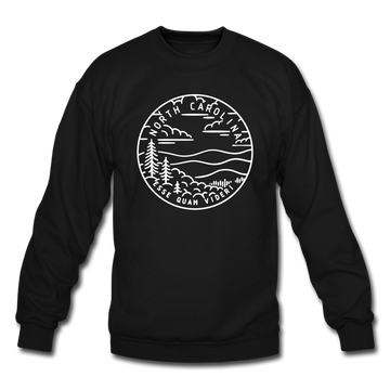 North Carolina Sweatshirt - State Design North Carolina Crewneck Sweatshirt - black