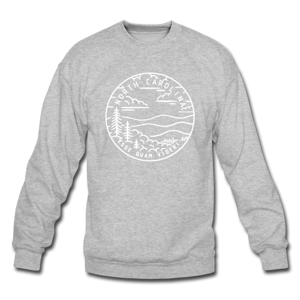 North Carolina Sweatshirt - State Design North Carolina Crewneck Sweatshirt - heather gray
