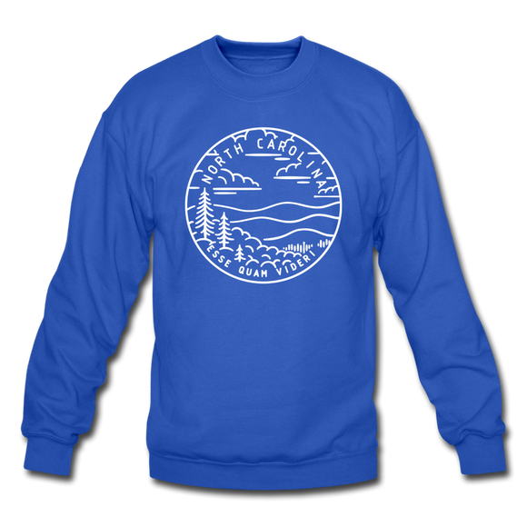North Carolina Sweatshirt - State Design North Carolina Crewneck Sweatshirt - royal blue