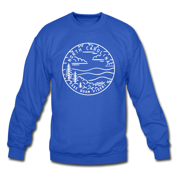 North Carolina Sweatshirt - State Design North Carolina Crewneck Sweatshirt - royal blue