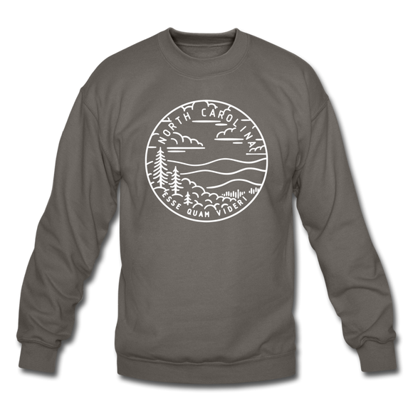 North Carolina Sweatshirt - State Design North Carolina Crewneck Sweatshirt - asphalt gray
