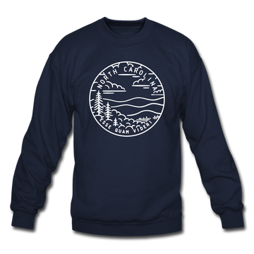 North Carolina Sweatshirt - State Design North Carolina Crewneck Sweatshirt - navy
