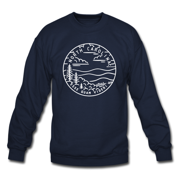 North Carolina Sweatshirt - State Design North Carolina Crewneck Sweatshirt - navy