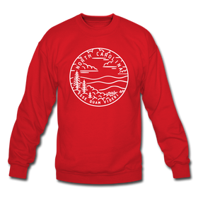 North Carolina Sweatshirt - State Design North Carolina Crewneck Sweatshirt - red