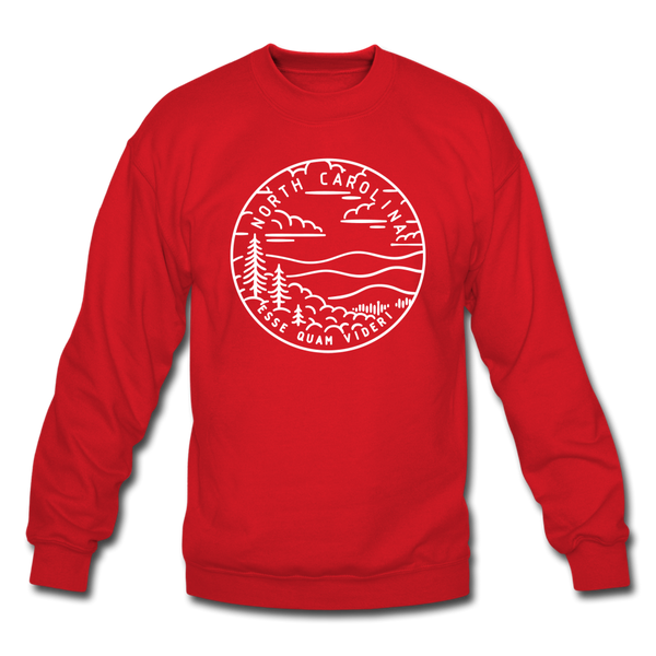North Carolina Sweatshirt - State Design North Carolina Crewneck Sweatshirt - red