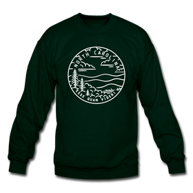 North Carolina Sweatshirt - State Design North Carolina Crewneck Sweatshirt - forest green