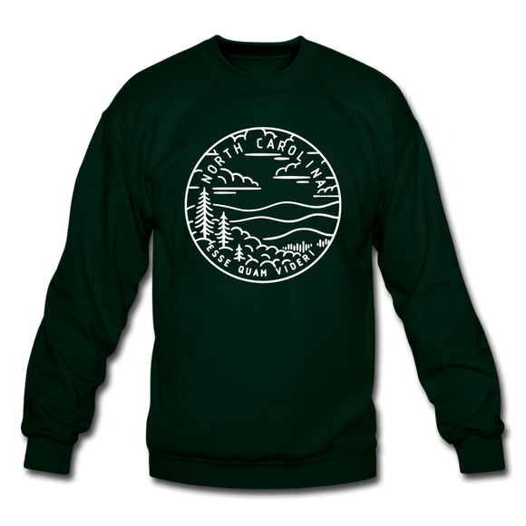 North Carolina Sweatshirt - State Design North Carolina Crewneck Sweatshirt - forest green