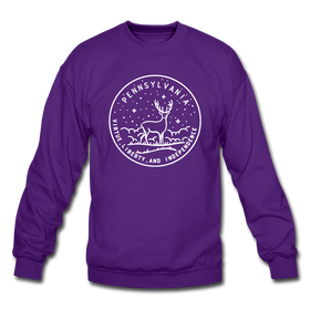 Pennsylvania Sweatshirt - State Design Pennsylvania Crewneck Sweatshirt - purple