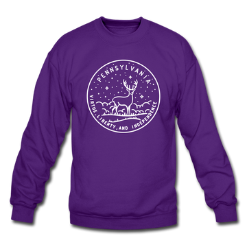 Pennsylvania Sweatshirt - State Design Pennsylvania Crewneck Sweatshirt - purple
