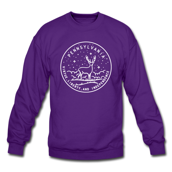 Pennsylvania Sweatshirt - State Design Pennsylvania Crewneck Sweatshirt - purple