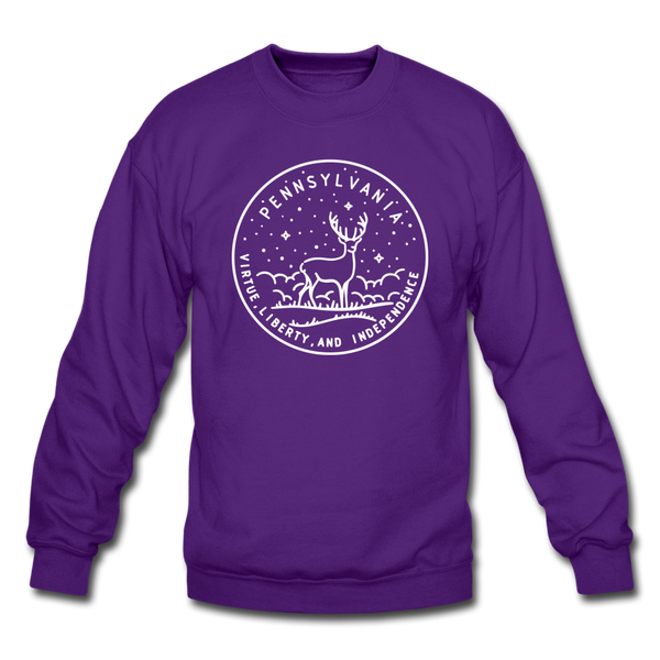 Pennsylvania Sweatshirt - State Design Pennsylvania Crewneck Sweatshirt - purple