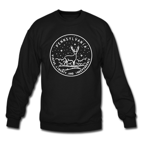 Pennsylvania Sweatshirt - State Design Pennsylvania Crewneck Sweatshirt - black
