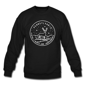 Pennsylvania Sweatshirt - State Design Pennsylvania Crewneck Sweatshirt - black