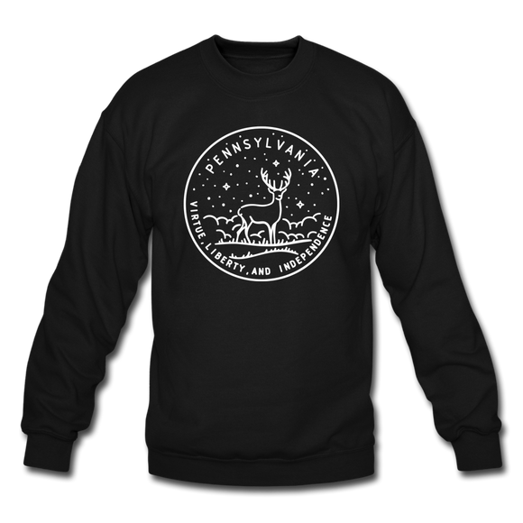 Pennsylvania Sweatshirt - State Design Pennsylvania Crewneck Sweatshirt - black