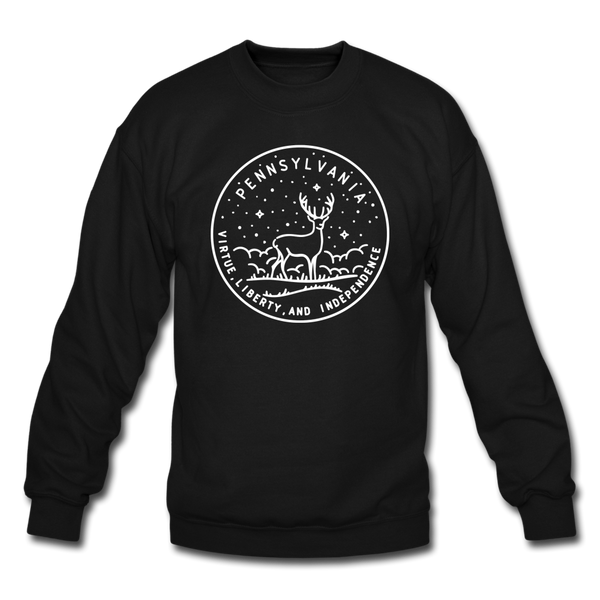 Pennsylvania Sweatshirt - State Design Pennsylvania Crewneck Sweatshirt - black