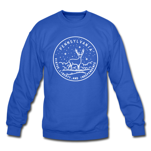 Pennsylvania Sweatshirt - State Design Pennsylvania Crewneck Sweatshirt - royal blue