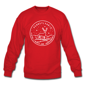Pennsylvania Sweatshirt - State Design Pennsylvania Crewneck Sweatshirt - red