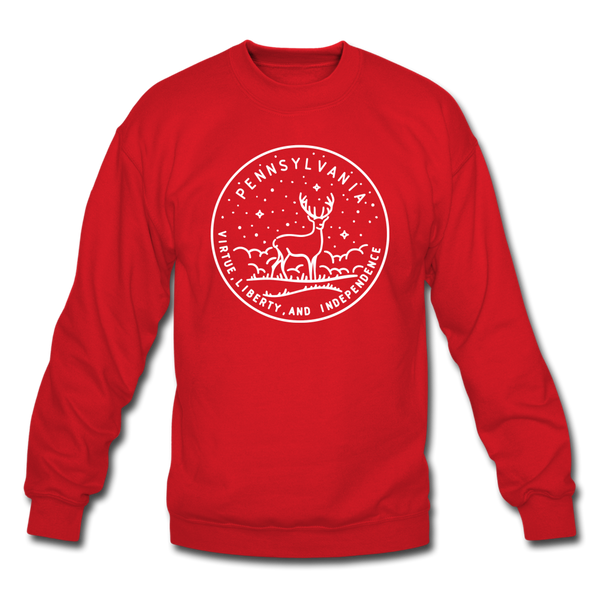 Pennsylvania Sweatshirt - State Design Pennsylvania Crewneck Sweatshirt - red