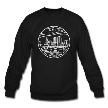 Ohio Sweatshirt - State Design Ohio Crewneck Sweatshirt - black