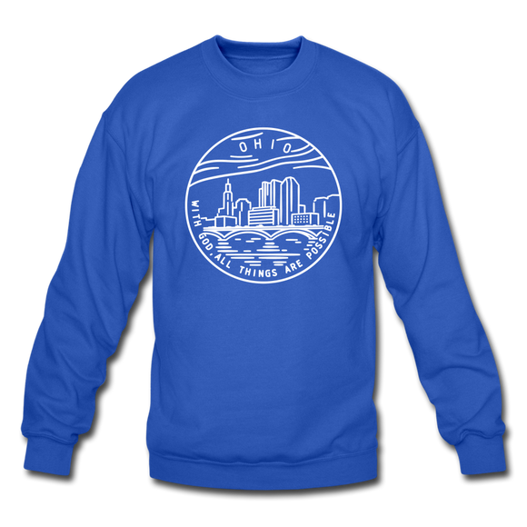 Ohio Sweatshirt - State Design Ohio Crewneck Sweatshirt - royal blue