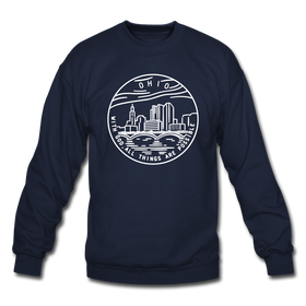 Ohio Sweatshirt - State Design Ohio Crewneck Sweatshirt - navy