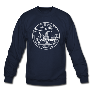 Ohio Sweatshirt - State Design Ohio Crewneck Sweatshirt - navy
