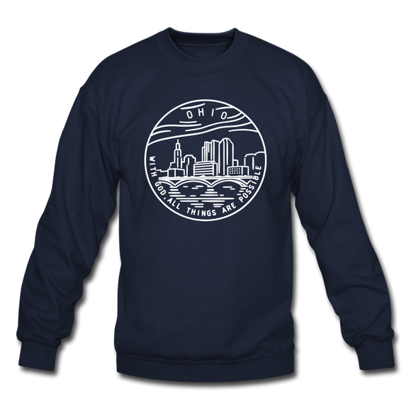 Ohio Sweatshirt - State Design Ohio Crewneck Sweatshirt - navy