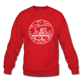 Ohio Sweatshirt - State Design Ohio Crewneck Sweatshirt - red