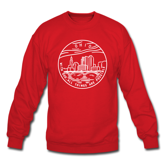 Ohio Sweatshirt - State Design Ohio Crewneck Sweatshirt - red