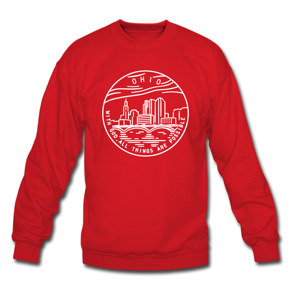 Ohio Sweatshirt - State Design Ohio Crewneck Sweatshirt - red