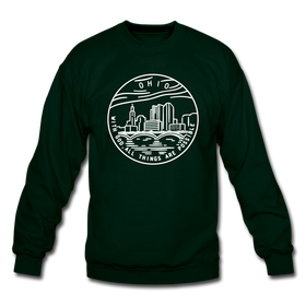Ohio Sweatshirt - State Design Ohio Crewneck Sweatshirt - forest green