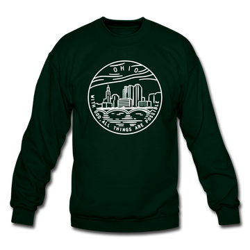 Ohio Sweatshirt - State Design Ohio Crewneck Sweatshirt - forest green