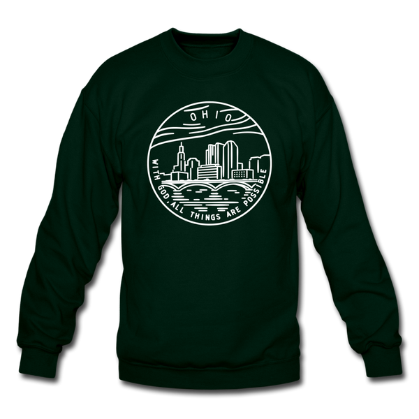 Ohio Sweatshirt - State Design Ohio Crewneck Sweatshirt - forest green