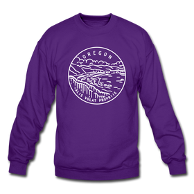 Oregon Sweatshirt - State Design Oregon Crewneck Sweatshirt - purple