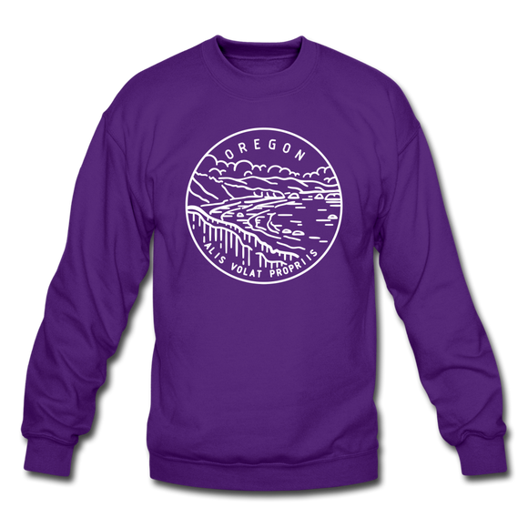 Oregon Sweatshirt - State Design Oregon Crewneck Sweatshirt - purple