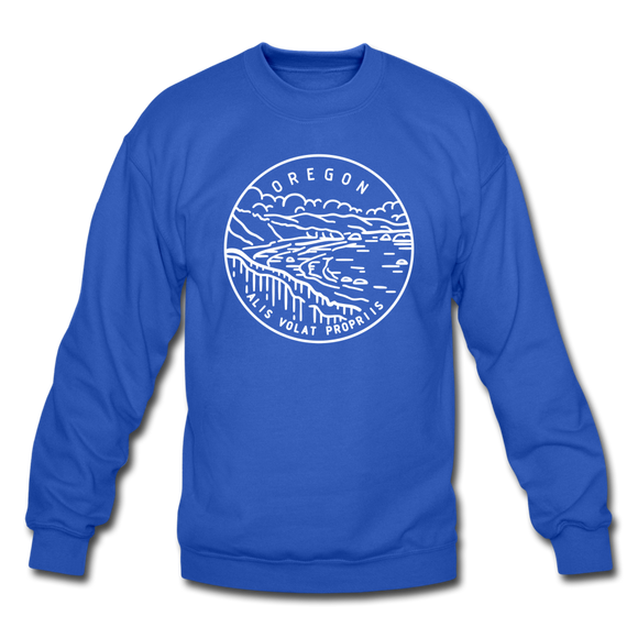 Oregon Sweatshirt - State Design Oregon Crewneck Sweatshirt - royal blue