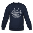 Oregon Sweatshirt - State Design Oregon Crewneck Sweatshirt - navy