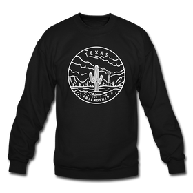 Texas Sweatshirt - State Design Texas Crewneck Sweatshirt - black
