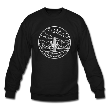 Texas Sweatshirt - State Design Texas Crewneck Sweatshirt - black