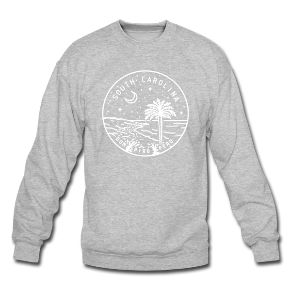 South Carolina Sweatshirt - State Design South Carolina Crewneck Sweatshirt - heather gray