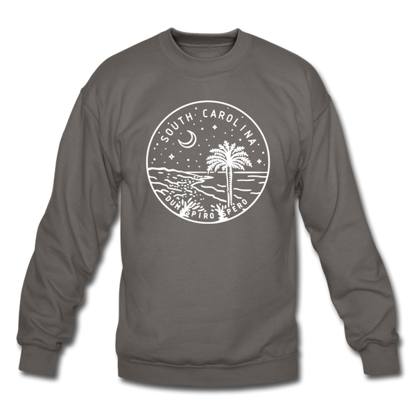 South Carolina Sweatshirt - State Design South Carolina Crewneck Sweatshirt - asphalt gray