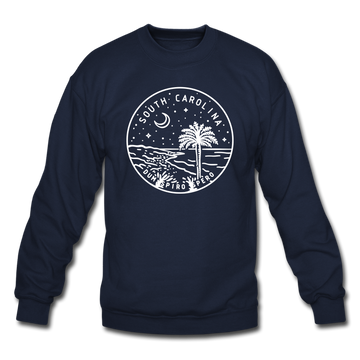 South Carolina Sweatshirt - State Design South Carolina Crewneck Sweatshirt - navy