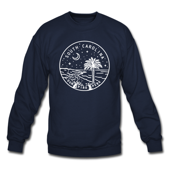 South Carolina Sweatshirt - State Design South Carolina Crewneck Sweatshirt - navy