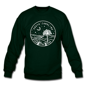 South Carolina Sweatshirt - State Design South Carolina Crewneck Sweatshirt - forest green