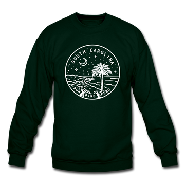 South Carolina Sweatshirt - State Design South Carolina Crewneck Sweatshirt - forest green