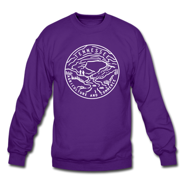 Tennessee Sweatshirt - State Design Tennessee Crewneck Sweatshirt - purple
