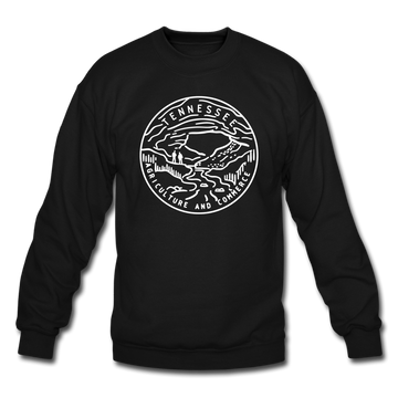 Tennessee Sweatshirt - State Design Tennessee Crewneck Sweatshirt - black